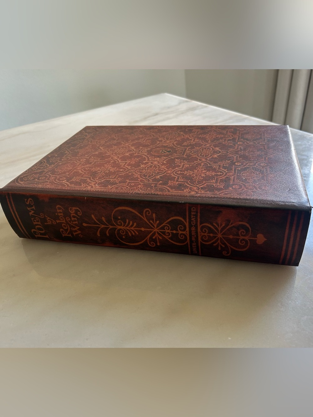 Vintage Robin Wing Faux Book Secret Storage Box